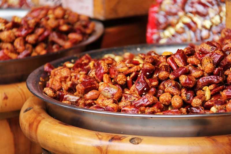 Spread of spicy Sichuan dishes