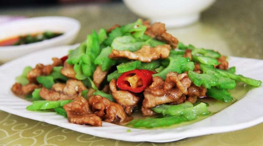 Pork and bitter melon stir fry