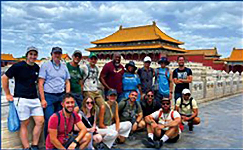 An English-language tour group in the Forbidden City