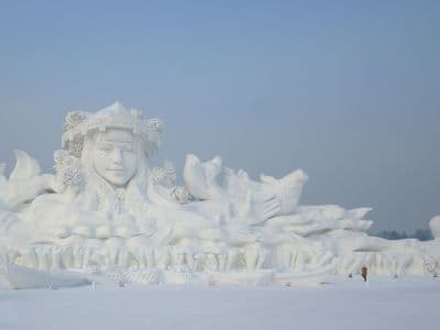 Large snow sculpture at the Sun Island expo, Harbin
